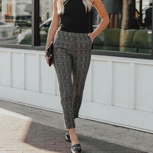 VICI Raiden Pocketed High Rise Plaid Trousers